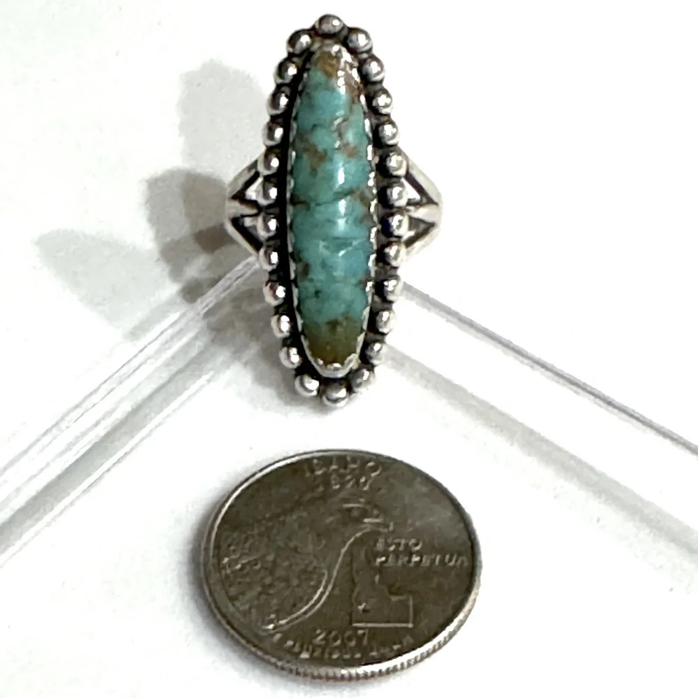 Navajo, Vintage “Royston” Turquoise Sterling Silver Ring - Picture 5 of 7